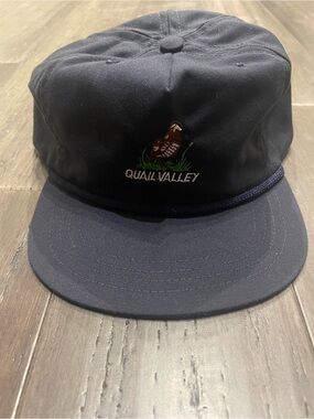 Vintage Quail Valley Golf Hat Town Talk Louisville KY Rope Cap Navy Snapback